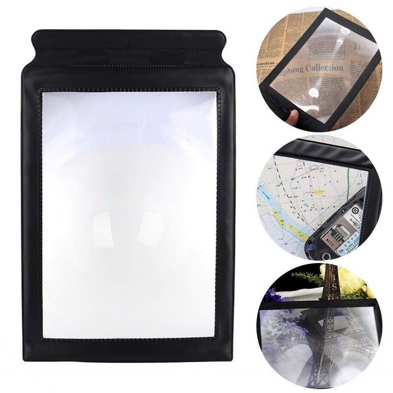Valuu A4 Magnifier Full Page Reading Magnifier 3X Magnifying Power Large Sheet Magnifying Glass Reading Aid Lens Fresnel for Books Menus Newspapers Improve Elderly Poor Eyesight for The Elderly Gift - Image 4